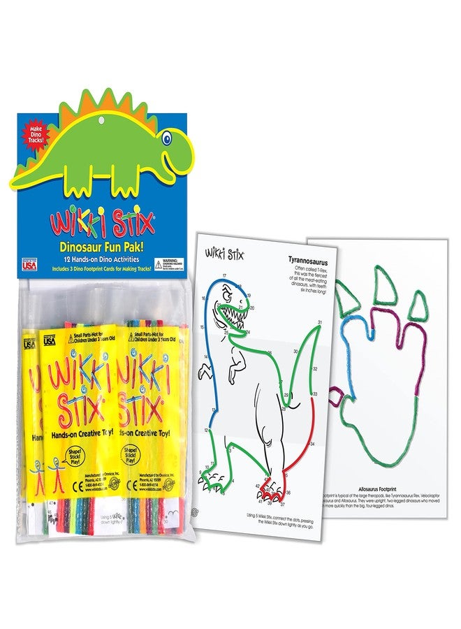 WikkiStix Dinosaur Party Favors, 13 Favors for Goodie Bags, Plus Dinosaur Footprint Sheets for Extra Games and Decorations, Ages 3 & Up. - Image 1